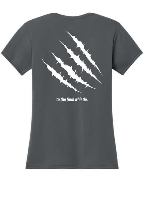 A4 Women’s Cooling Performance Short Sleeve Tee Charcoal Double sided print