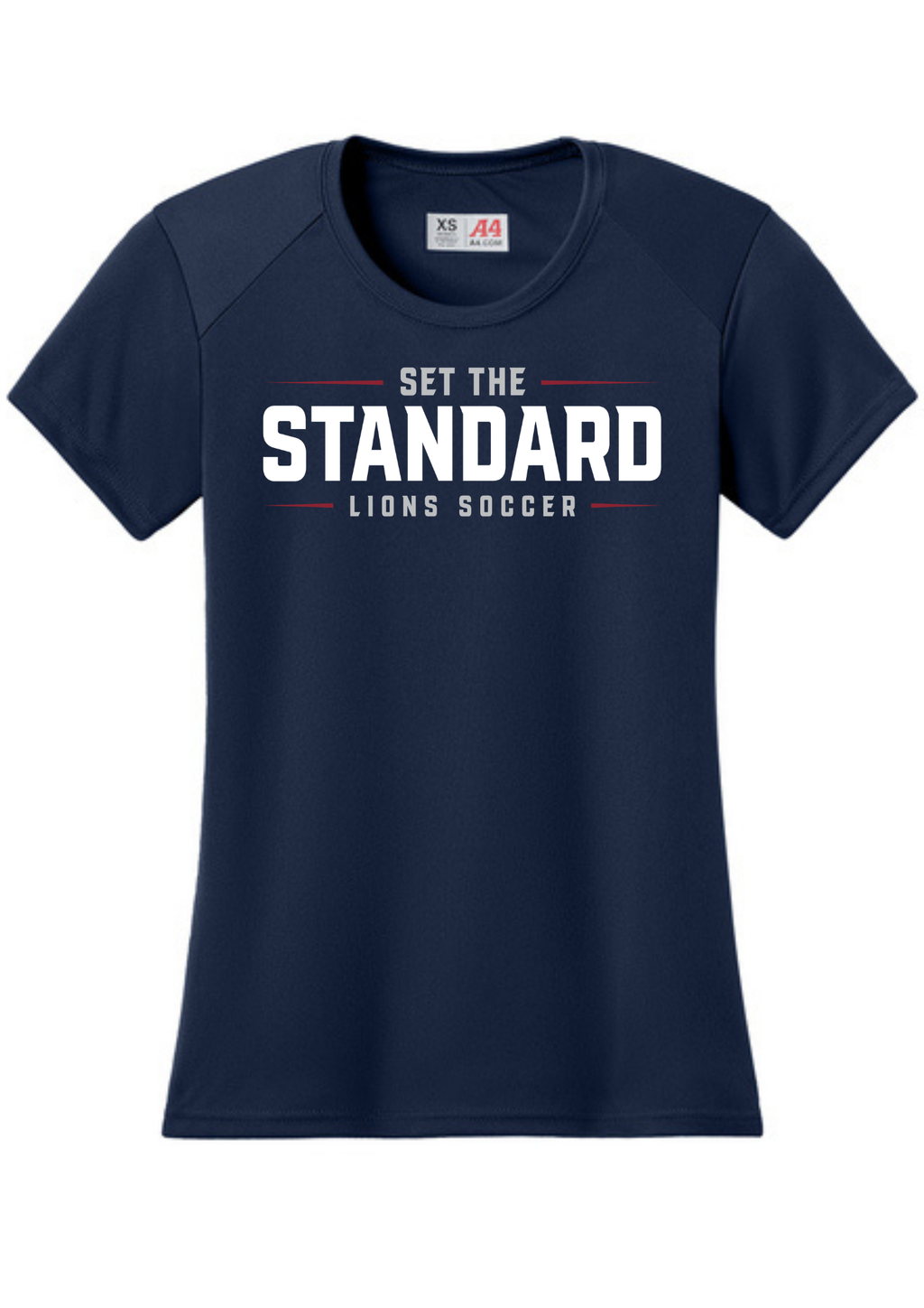 A4 Women’s Cooling Performance Short Sleeve Tee Navy Double sided print