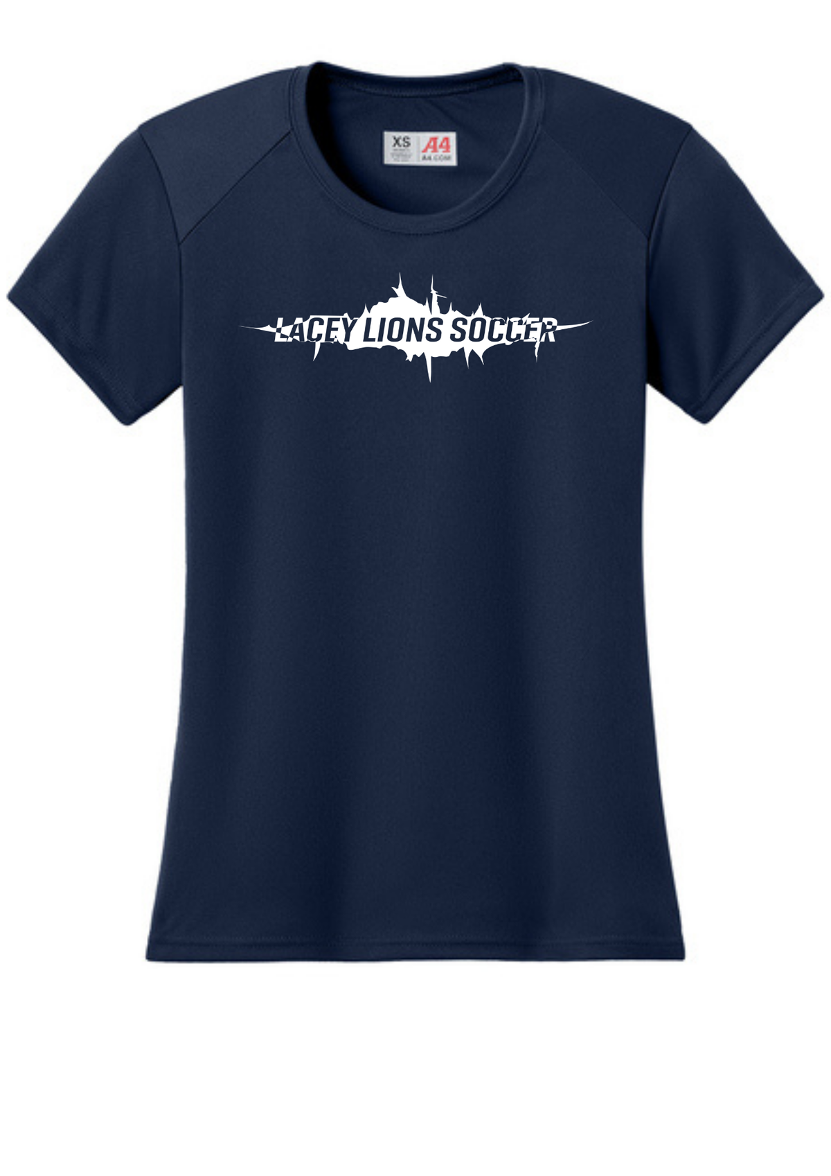 A4 Women’s Cooling Performance Short Sleeve Tee Navy Double sided print