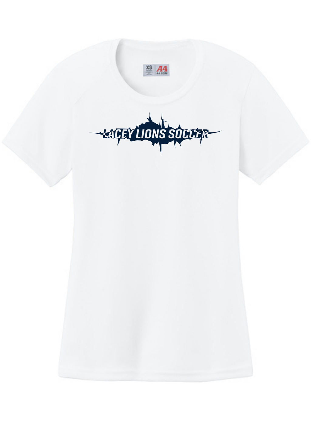 A4 Women’s Cooling Performance Short Sleeve Tee White Double sided print