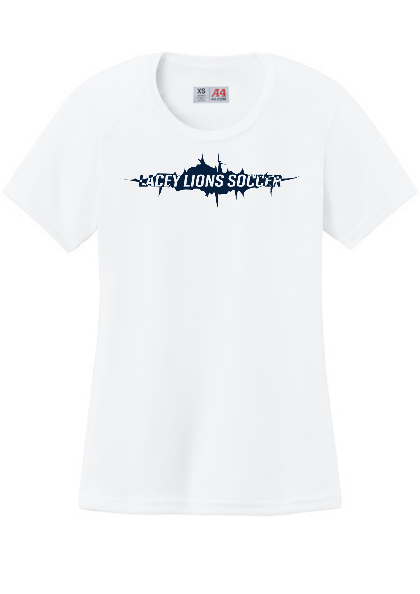 A4 Women’s Cooling Performance Short Sleeve Tee White Double sided print