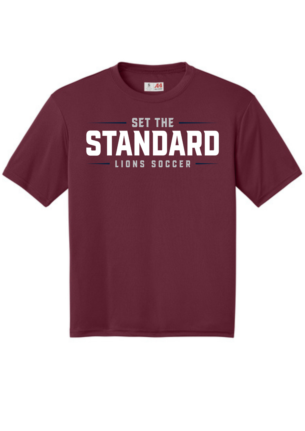A4 Cooling Performance Short Sleeve Tee Cardinal Double sided print
