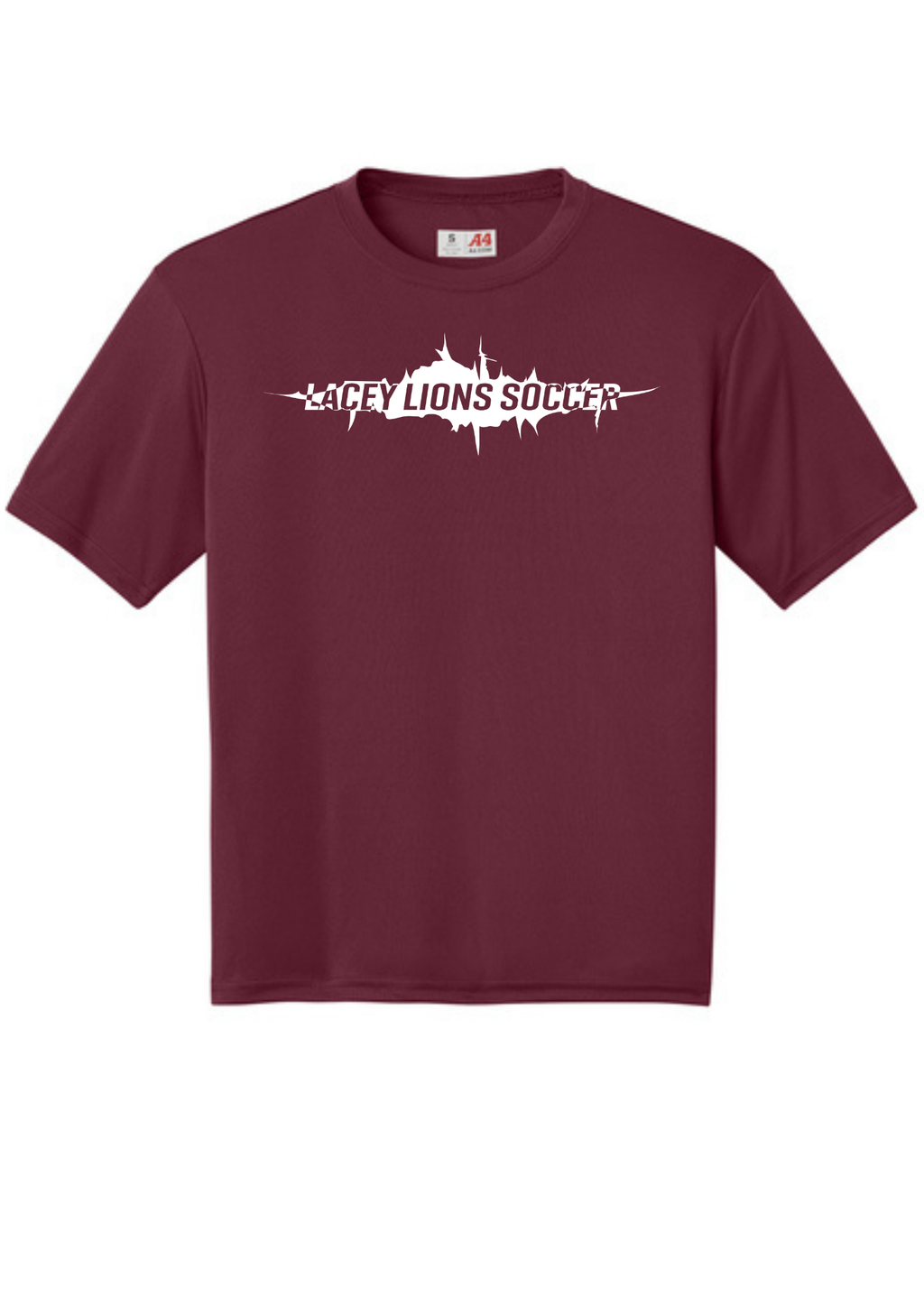 A4 Cooling Performance Short Sleeve Tee Cardinal Red Double Sided print