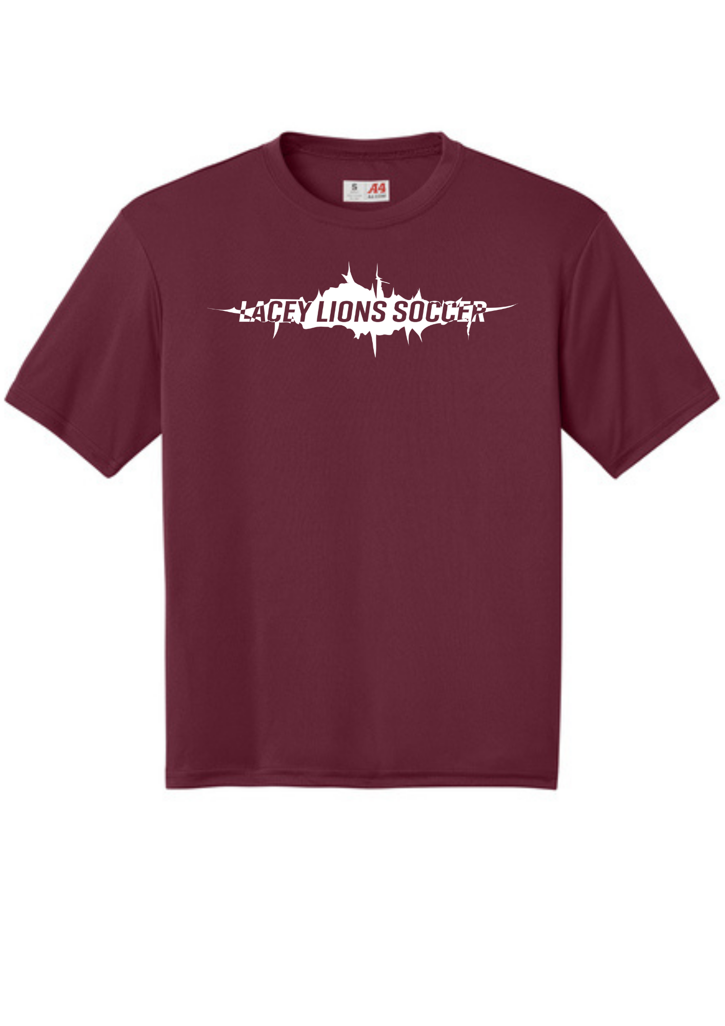 A4 Cooling Performance Short Sleeve Tee Cardinal Red Double Sided print