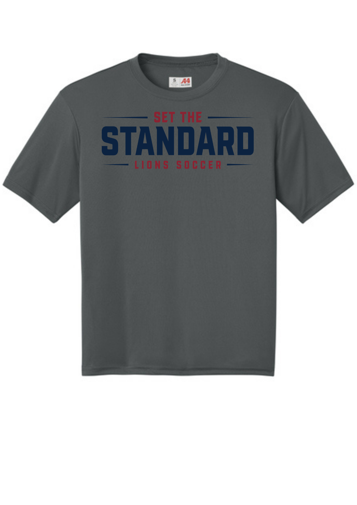 A4 Cooling Performance Short Sleeve Tee Graphite Double Sided Print