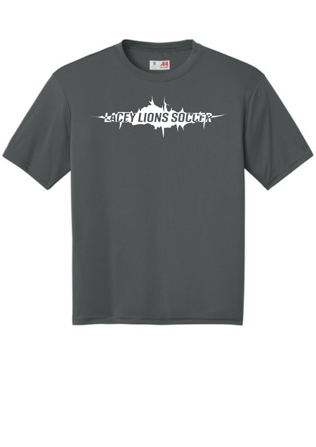 A4 Cooling Performance Short Sleeve Tee Graphite Double sided print