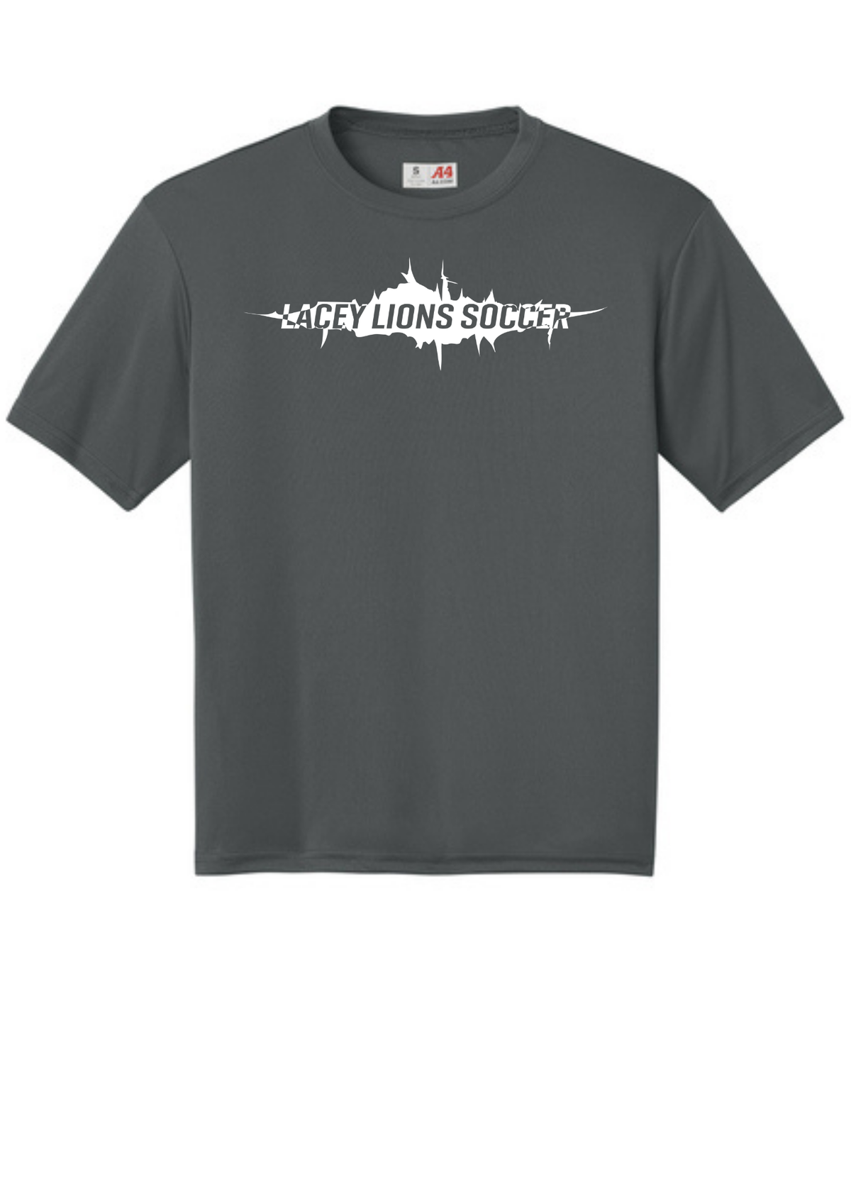 A4 Cooling Performance Short Sleeve Tee Graphite Double sided print