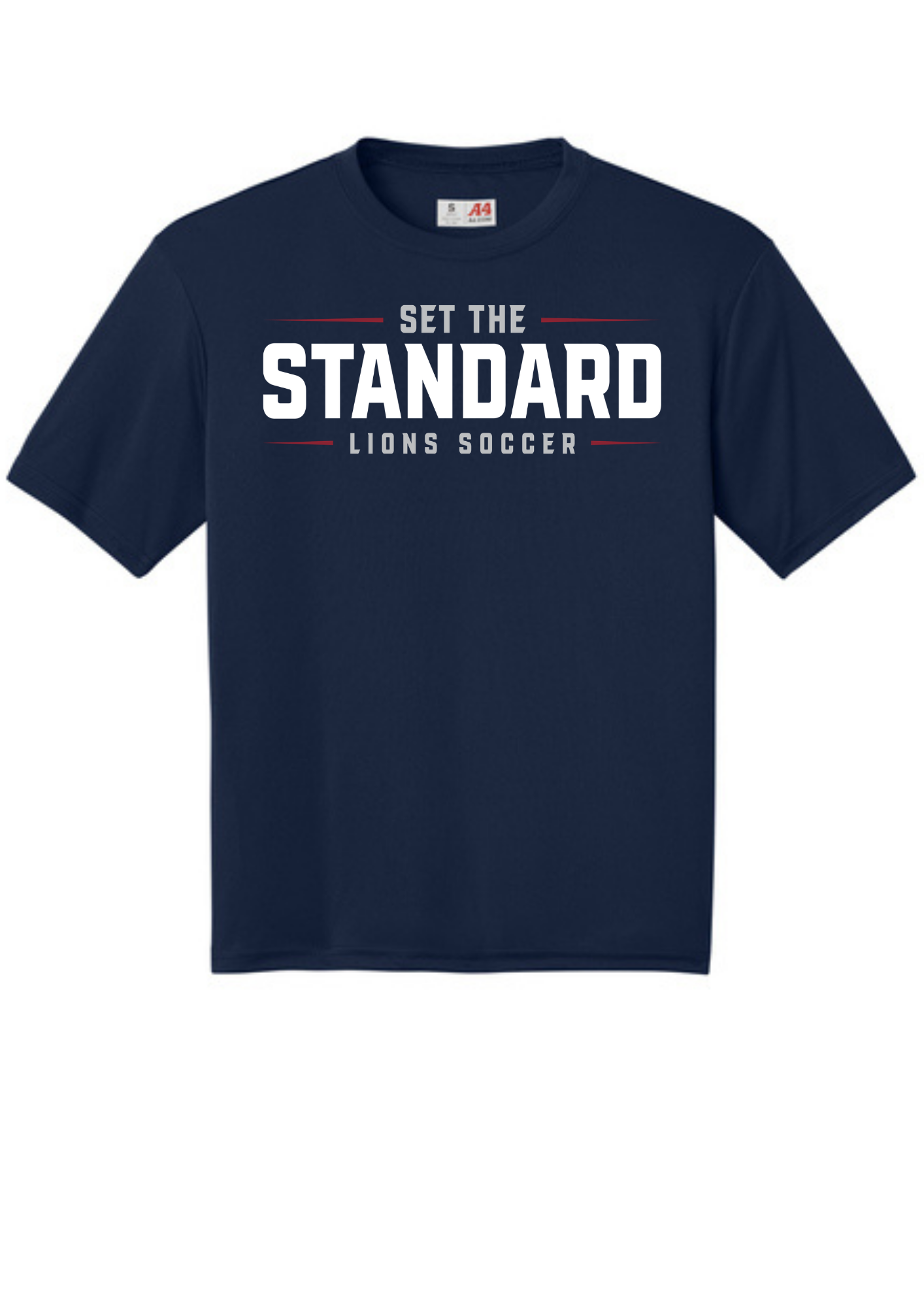 A4 Cooling Performance Short Sleeve Tee Navy Double sided print
