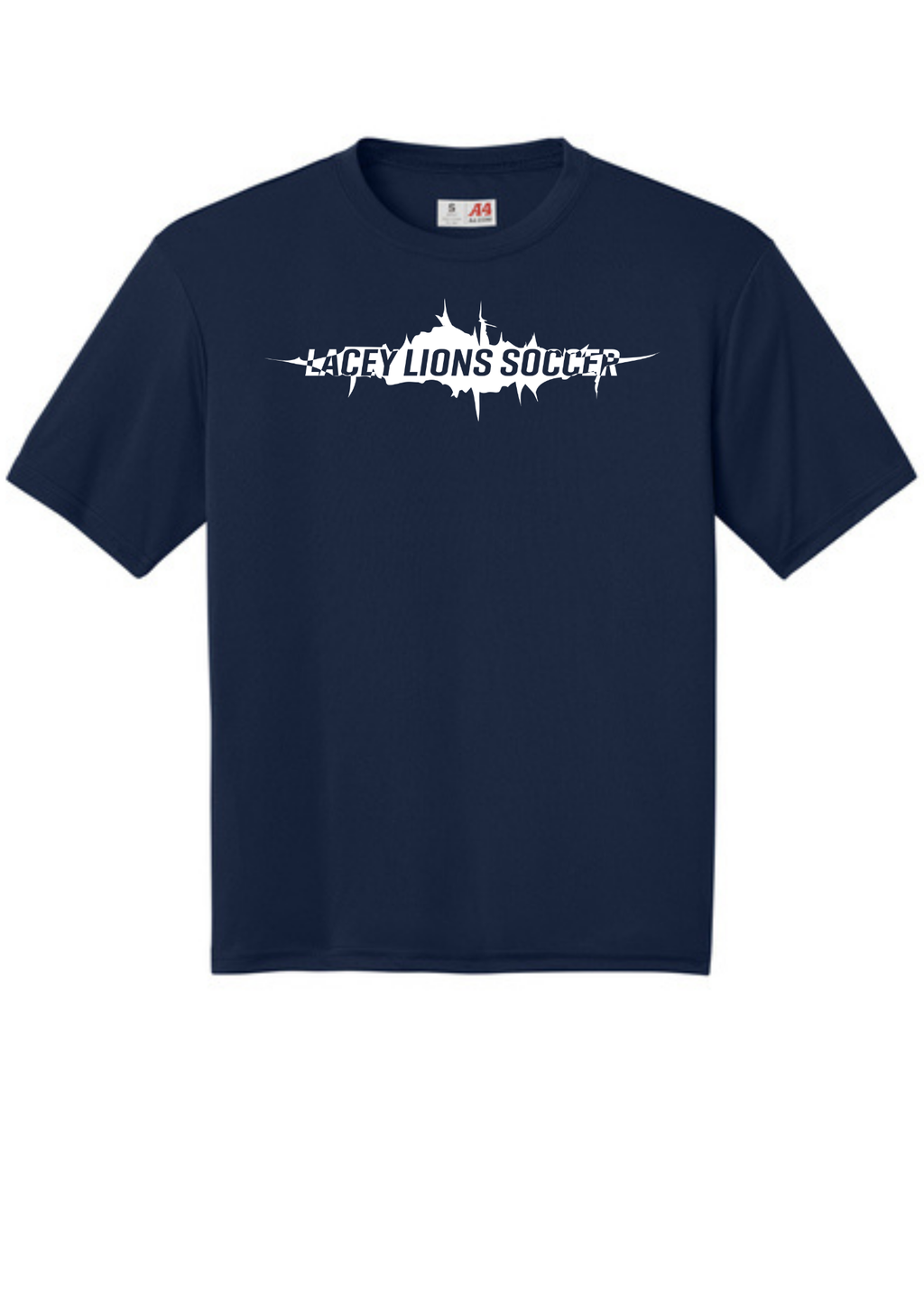 A4 Cooling Performance Short Sleeve Tee Navy Double sided print