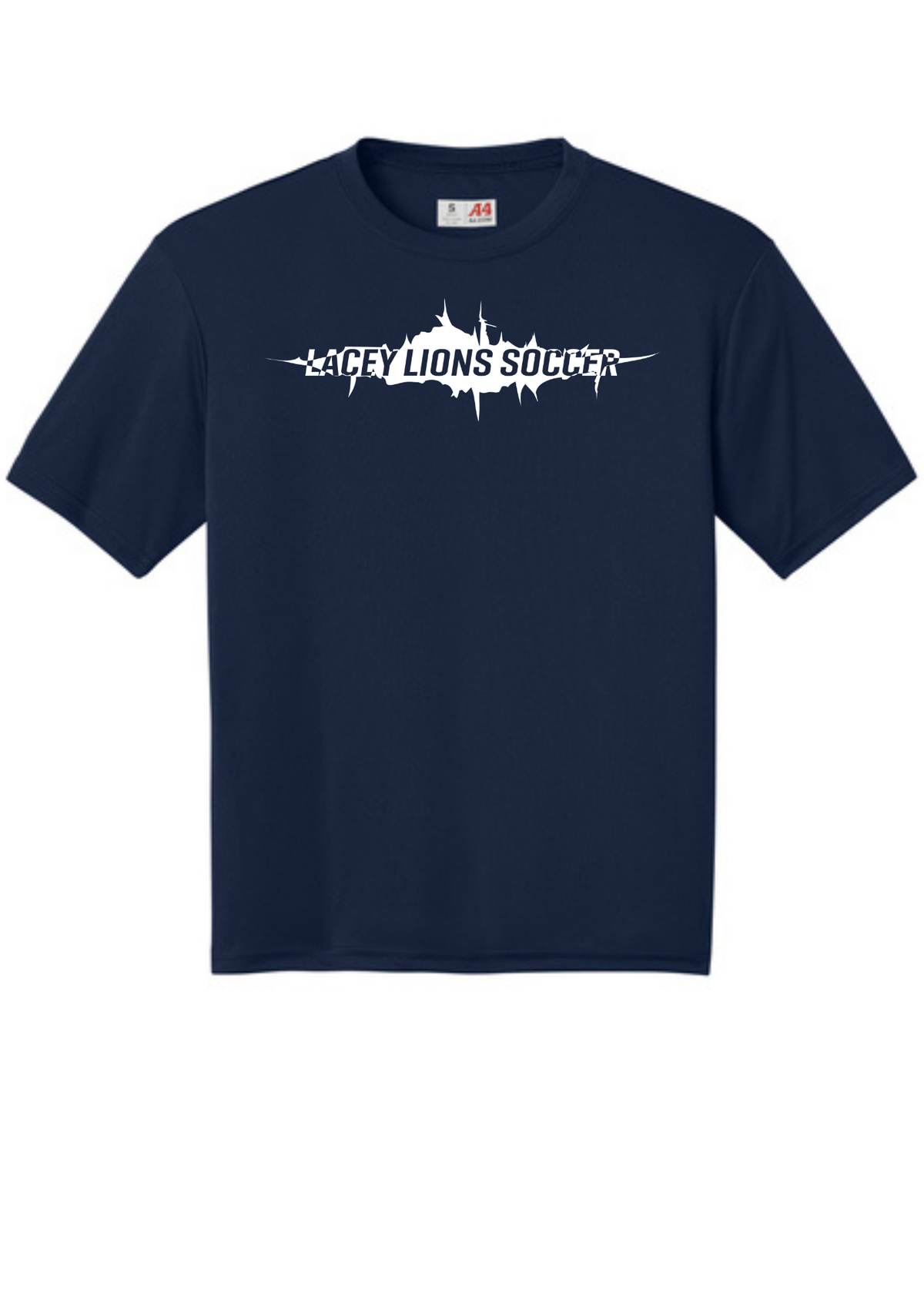 A4 Cooling Performance Short Sleeve Tee Navy Double sided print